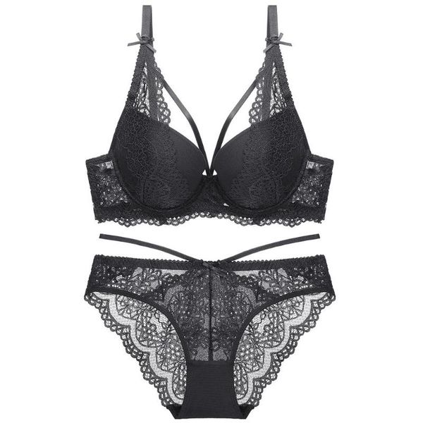 

women luxury bra sets push up brasserie brief panty underwear sets lace lingerie intimates new bra, Red;black