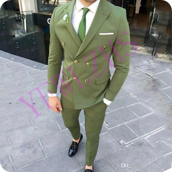 

handsome groomsmen double-breasted groom tuxedos mens wedding dress man jacket blazer prom dinner 2 piece suit(jacket+pants+tie) 464, Black;gray