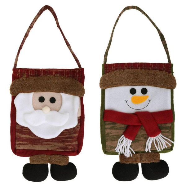 

xmas hanging tree decor merry christmas gift treat candy bags wine bottle navidad holder santa claus snowman party favor