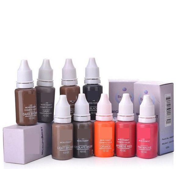 

10pcs tattoo ink permanent makeup eyebrow eyeliner pigment used for manual pen or permanent makeup machine