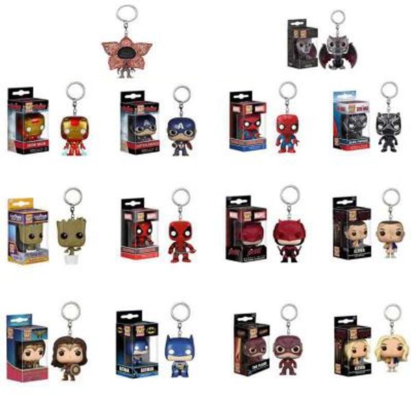 

funko pop keychain the avengers action figures anime collection doll kids toys movie anime key chain keyring kid toy