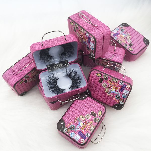 

new design 3d/5d/6d mink eyelash packaging case small suitcase for packaging, lashes package in suitcase luggage package box suitcase