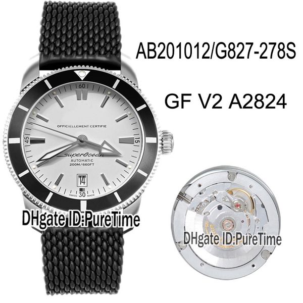 

gf superocean heritage ii 42 eta a2824 автоматическая мужские часы ab201012 / g827-278s черный ободок белый циферблат черный rubber лучший и, Slivery;brown