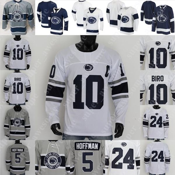 Penn State Nittany Lions Hockey-Trikot Ture Linden Connor McMenamin Kevin Wall Connor MacEachern Ben Schoen Ryan Kirwan Xander Lamppa Paul DeNaples Liam Souliere