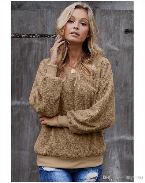 

autumn and winter new pure sweater female suit, round-necked long-sleeved female blouse, loose leisure size 252270, White;black