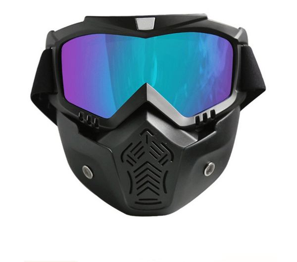 

ski bike motorcycle face mask skiing eyewear open face helmet detachable goggles