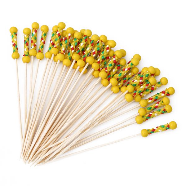

100pcs/pack disposable bamboo picks fruit fork wedding festival decoration sticks buffet cupcake ers cocktail forks