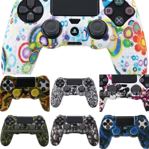

lu9fp silicone gamepad case grip cover protector skin + 2 caps kit controller ps4 for