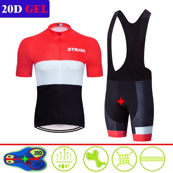 

racing sets strava 2021 team cycling jerseys set summer quick-dry bike clothing breathable clothes men outdoor short sleeve, Black;blue