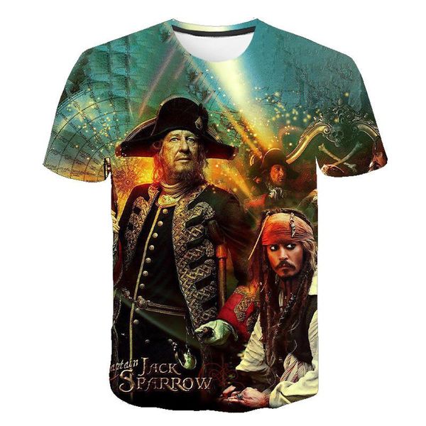 

2020 new jack sparrow t-shirt movie 3d printed t-shirt 2020 new men and women casual style, White;black