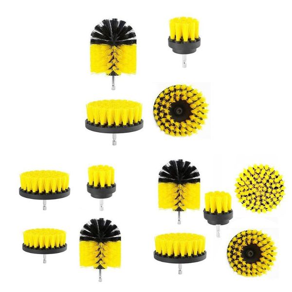 

electric drill brushes kit tile grout scrubber cleaning drill plastic brush tub cleaner kit wood grinding polishing tool