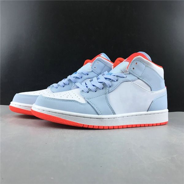 

good quality 1 mid basketball designer shoes half blue black white men women i fashion sport zapatos sneakers