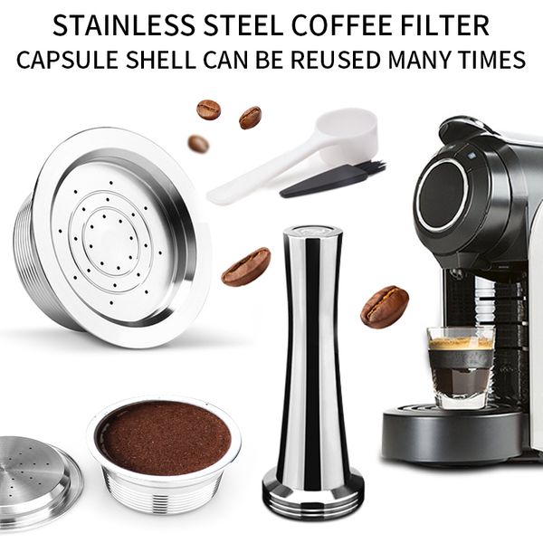 

для reutilisable inox 2 в 1 использование refillable crema espresso многоразовый refillable кофе фильтр