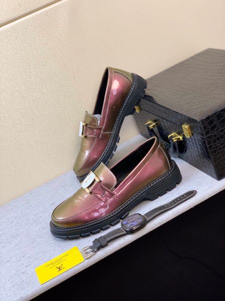 

fast delivery new style high-end luxury men's casual dress shoes leather shoes triple fashion men's brand platform men's shoe, Black