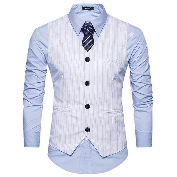 

hoho new european code 2019 male single-breasted suit ma3 jia vest, Black;white