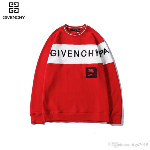 

new 2019giv.enchy men's sportswear autumn winter raglan hoodies with fashion streetwear sweatshirt for men pullovers, Black