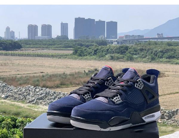 

discount j4 wntr loyal blue habanero red-black men basketball shoes 4s designer sports sneakers mens winter warm trainer
