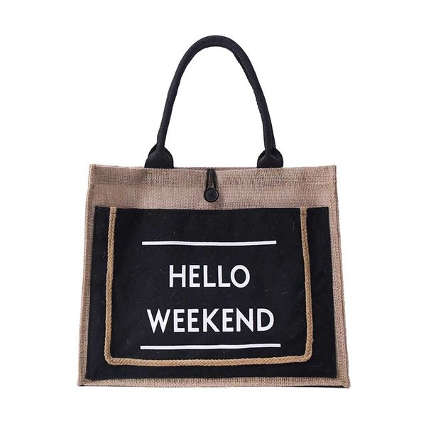 

women linen luxury tote large capacity female casual shoulder bag lady daily handbag fresh beach shopping bag #yj