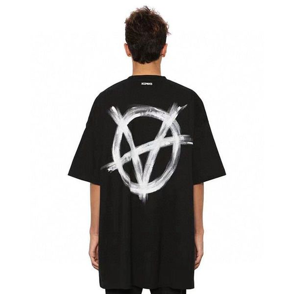 

2020 sping летней моды европа vêtements вышивка мир назад большой логотип против войны мирного мира тенниски повседневного хлопка tee футбол, White;black