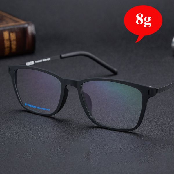 

vazrobe titanium eyeglasses frame men women 8g ultra-light glasses man flexible spectacles for prescription graduate optic lens, Black