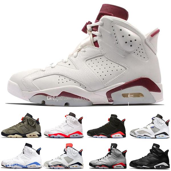 

travis scotts maroon 6 6s mens basketball shoes cactus jack black infrared bred 2019 3m reflective bugs bunny men sports designer sneakers