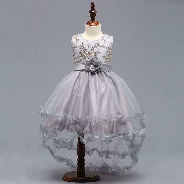 

new sliver kids pageant evening gowns 2018 lace ball gown flower girl dresses for weddings first communion dresses for girls, Red;yellow