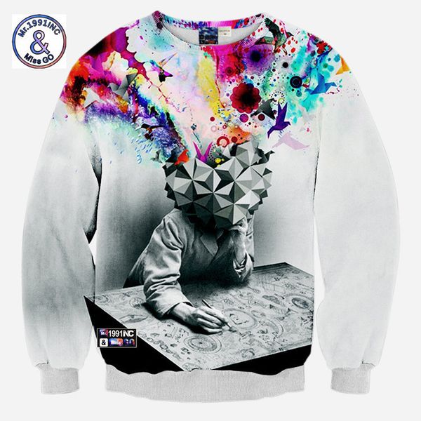 

дизайнер мужской одежды гуанчжоу тиранозавр рекс 3d цифровой печать пуловер свитер с длинным рукавом, Black