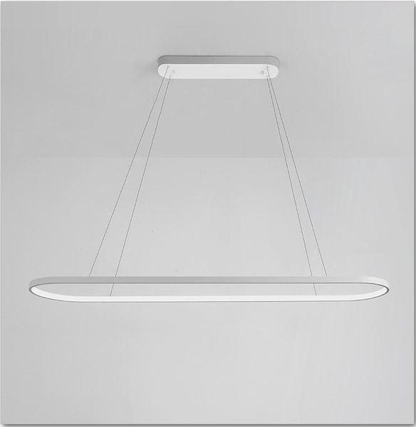 Oval moderno levou pingente luz de alumínio pendurado lâmpada ilha luminária para sala de jantar quarto ac85-265V