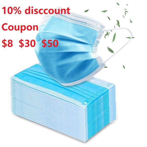 

купон ! $5 $30 $50+ нетканые маски для лица 3ply маски для лица одноразовые bfe95% marks face shield маски для лица earloop