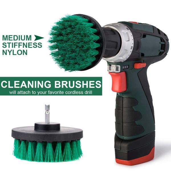 

3pcs/set electric drill brush kit plastic round cleaning brush for carpet glass car tires nylon brushes power scrubber drill