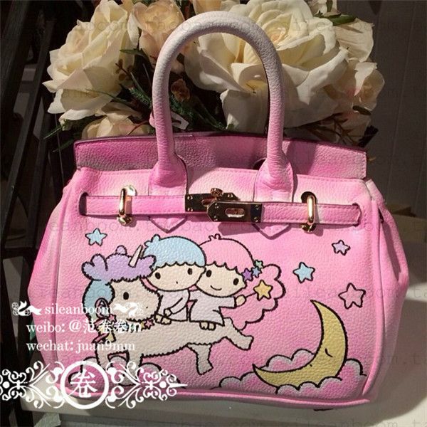 

new pink art cartoo paint personal custom bag designer handabgs hamz luxury purse handbag genuine leather designer bags real leather handbag