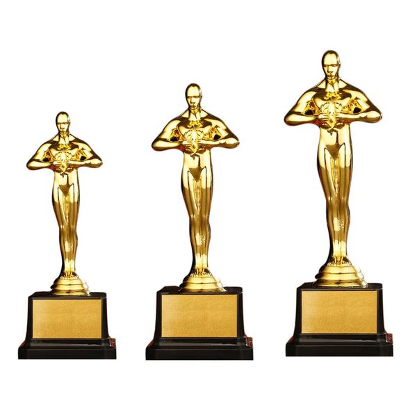 

19/22/24cm gold award trophy gold plated small gold statue for trophy awards and party celebrations award ceremony