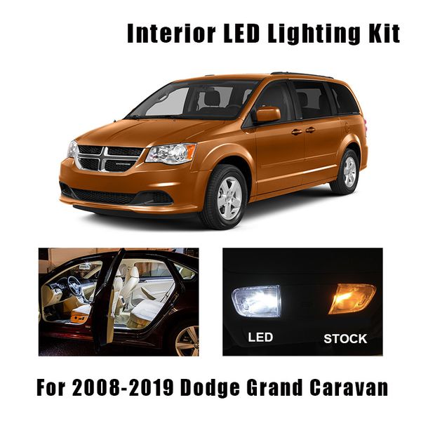 

14 bulbs white interior canbus led car light kit fit for 2008-2016 2017 2018 2019 dodge grand caravan trunk reading license lamp
