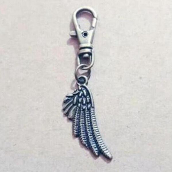 Antike Bronze Silber Engelsflügel Feder Swivel Hummerschließe Schlüsselanhänger DIY Für Schlüssel Auto Tasche Anhänger Geschenk 805
