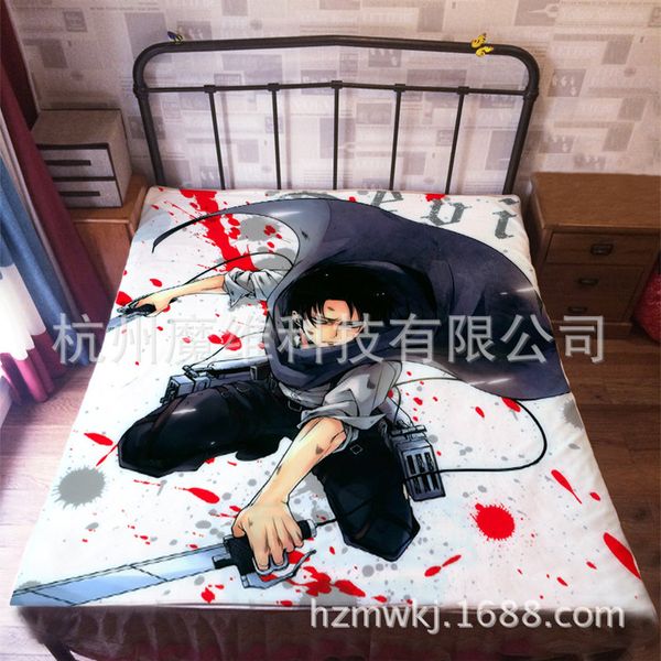

120*200cm japan anime attack on titan flannel blanket on bed mantas bath plush towel air condition sleep cover bedding