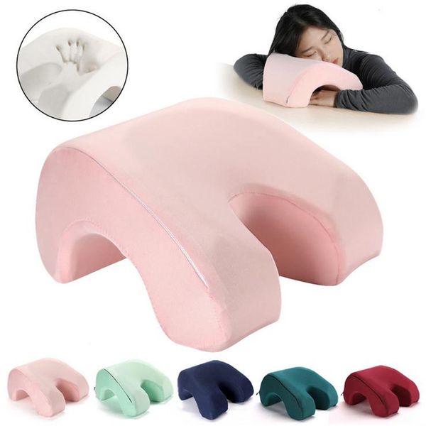 

memory foam pillow u-shaped desk nap pillow neck supporter seat cushion headrest travel neck with arm rest birthday gift