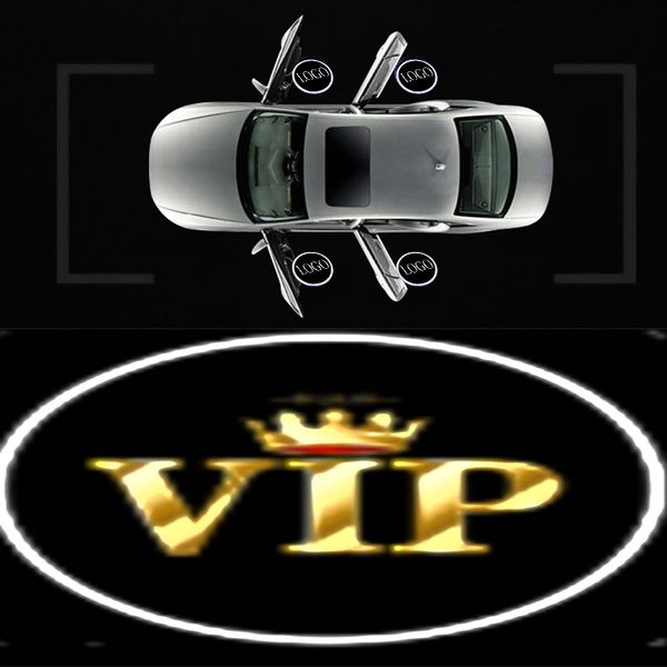 

maxup 2pcs fittings universal vip logo car door welcome light projector lamp laser lamp led sign reflect light mosts car ale