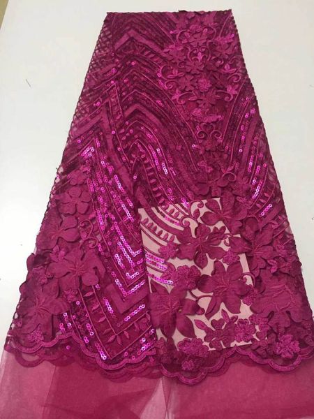 2019 High Quality African Lace Fabric Sequins Indian Wedding Dress