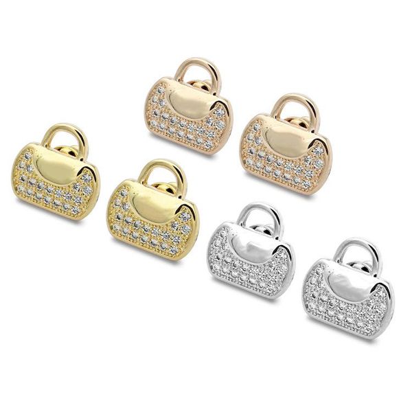 

2020 designer accessories wholesale c-letter bag full of diamond ear nails yajin version handbag earrings, Golden;silver