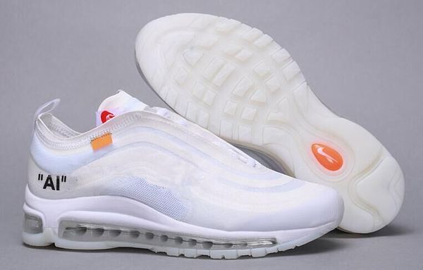 

97 Men Running Shoes Black hook Triple White 97s Designer Shoes Women Sports Sneakers US 5.5-11