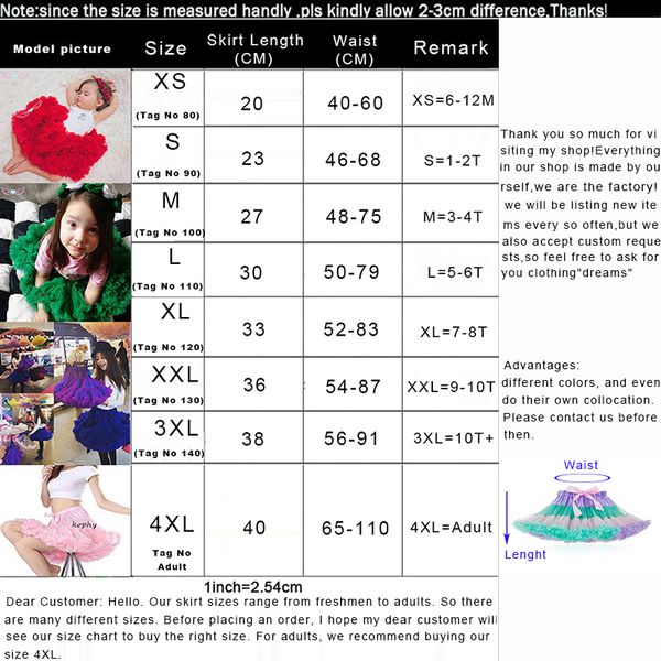 Tutu Size Chart For Adults