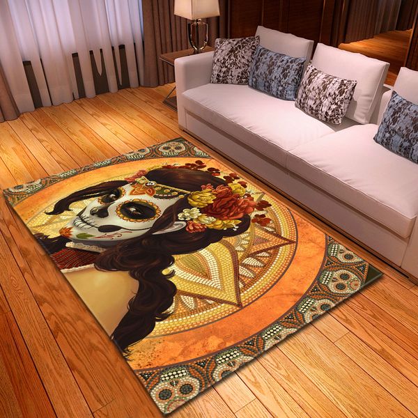 

halloween party decor rug boys room play mat flannel parlor area rugs creative 3d skull print carpets for living room home decor