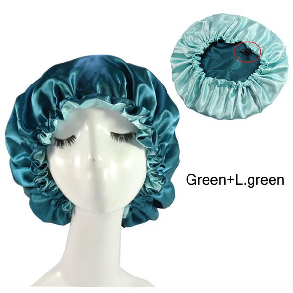 

cullz double-layer double-sided satin protective hat hat sleeping adjustable drawstring silk satin protective sleeping cap headscarf hair ca, Blue;gray