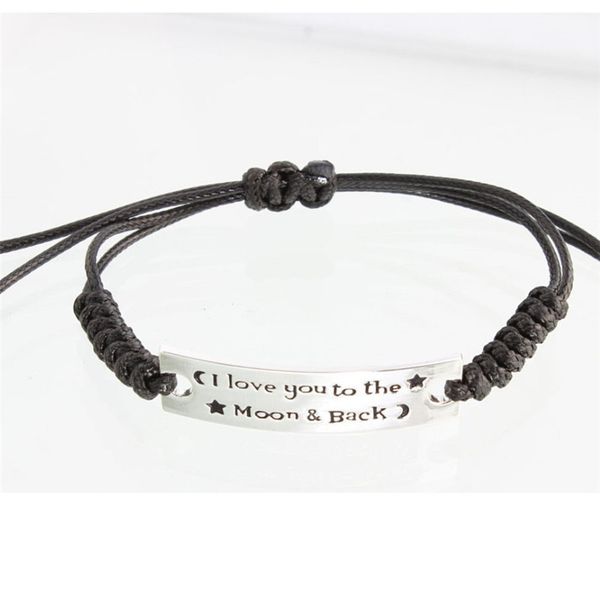 

i love you to the moon&back bracelet black letter bangle bracelet for lovers 10pcs/lot, Golden;silver