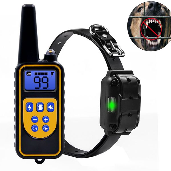 

dog electric collar 800m pet remote waterproof rechargeable with lcd display for all size control collar dog training collar