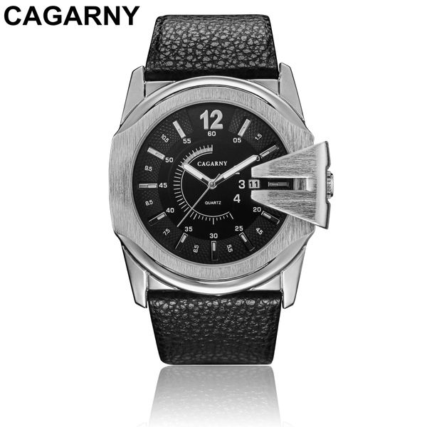 

52mm big case quartz watch for men classy mens wrist watches waterproof dual time displays military relogio masculino male clock, Slivery;brown