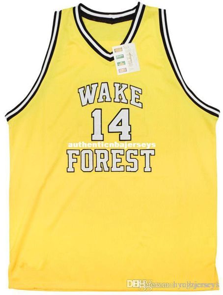 

custom #14 muggsy bogues wake forest university basketball jersey embroidery stitched custom any number and name, Black;blue