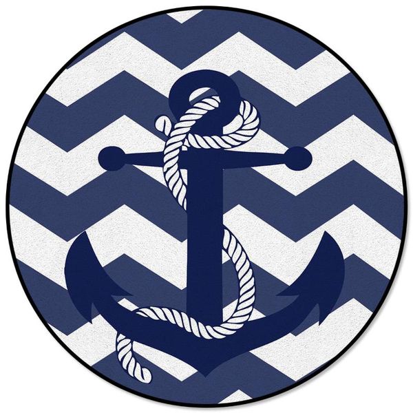 

anchor rope ripple navy blue pattern rugs and carpets for home living room round rug for children rooms non-slip