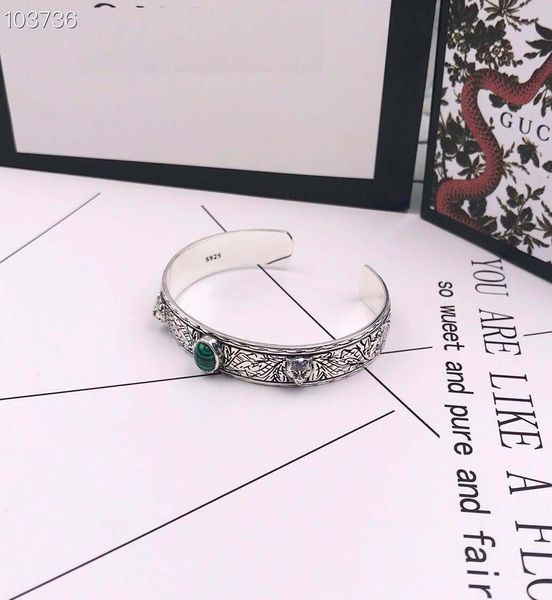 

explosion models new fashion seiko sterling silver to create a tiger head open bracelet men and women with the same paragraph fine exquisite, Black