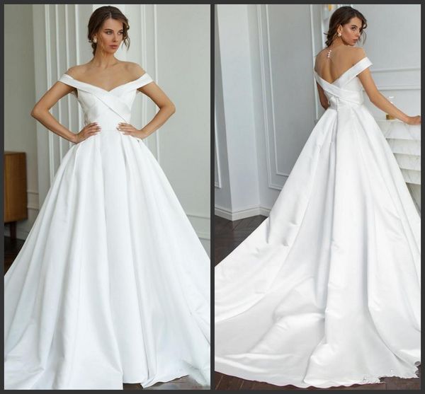 

white satin ball gown wedding dresses plus size off shoulder abiti da sposa plus size country wedding gown bridal gown